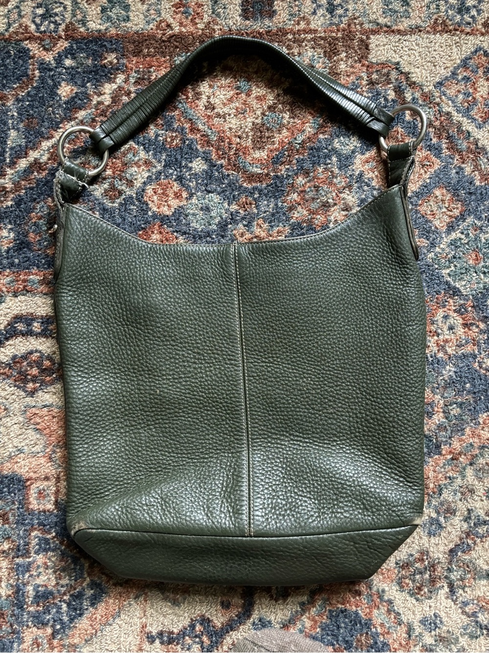 Talbots Dark Green Pebbled Leather Shoulder Bag